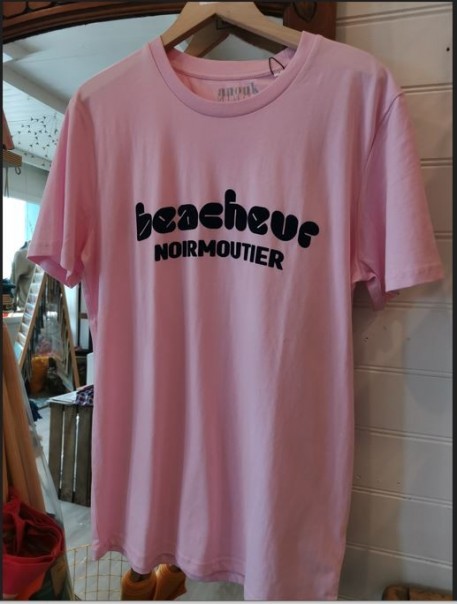 Tee Shirt -HOMME  -BEACHEUR-ROSE