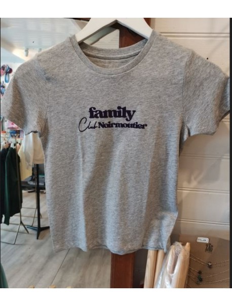 Tee-shirt Enfant Family Club Noirmoutier - Gris et violet